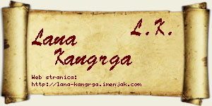 Lana Kangrga vizit kartica